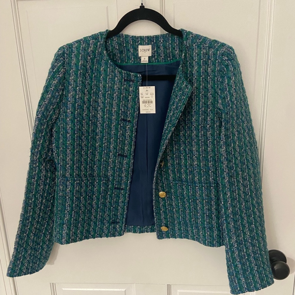 NWT J. Crew Green Lady Jacket size 2
